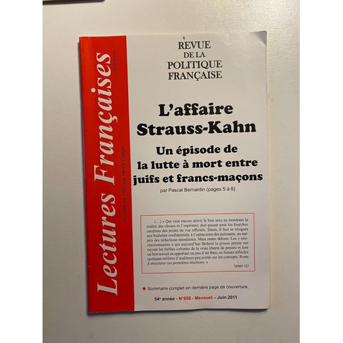 Lectures Francaises N° 650 - L' Affaire Strauss-Kahn -Juin 2011