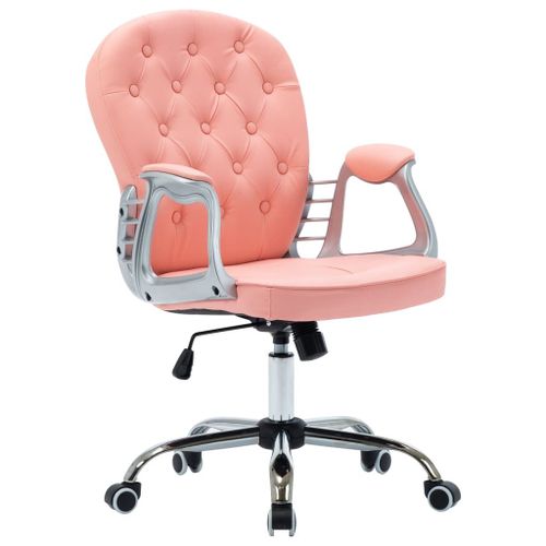 Vidaxl Chaise De Bureau Pivotante Rose Similicuir