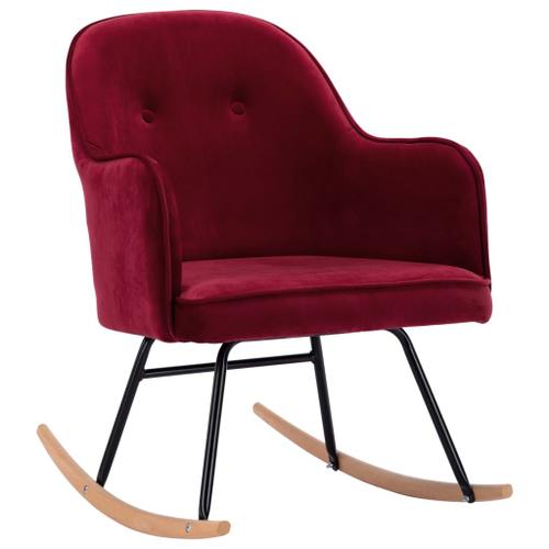 Chaise À Bascule Rouge Bordeaux Velours - Vidaxl