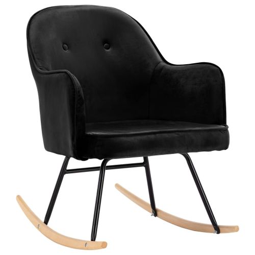 Chaise À Bascule Noir Velours - Vidaxl