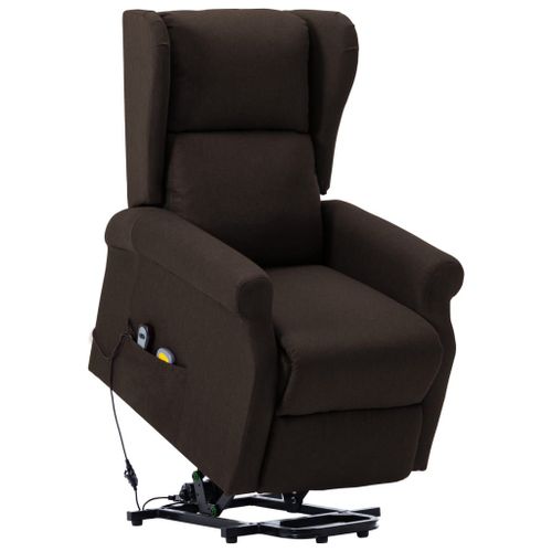 Fauteuil De Massage Inclinable Marron Foncé Tissu - Vidaxl