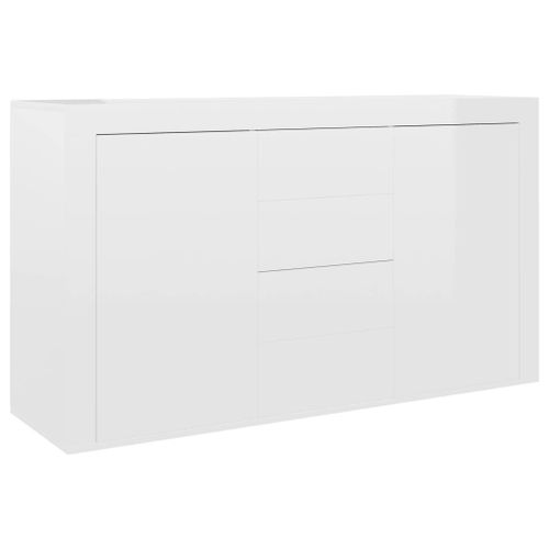 Buffet Blanc Brillant 120x36x69 Cm Aggloméré - Vidaxl
