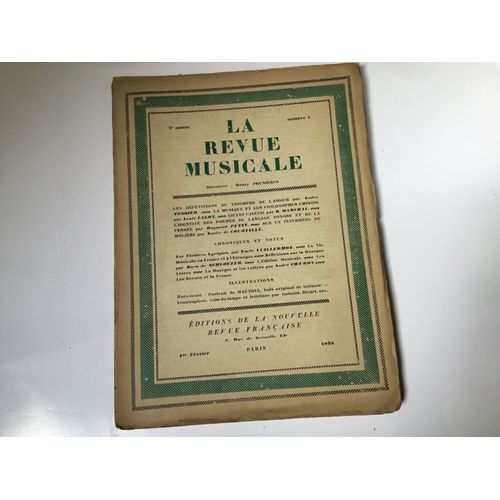 La Revue Musicale 6e Année N° 4 . 1er Février 1925.