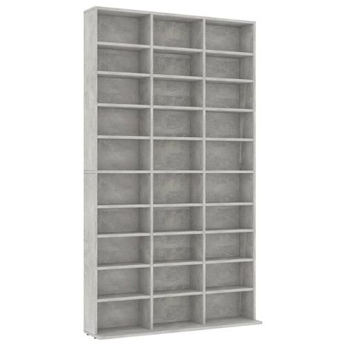 Vidaxl Armoire À Cd Gris Béton 102x16x177,5 Cm Bois D'ingénierie
