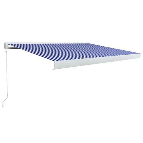 Vidaxl Store À Cassette Manuel 400x300 Cm Bleu Et Blanc