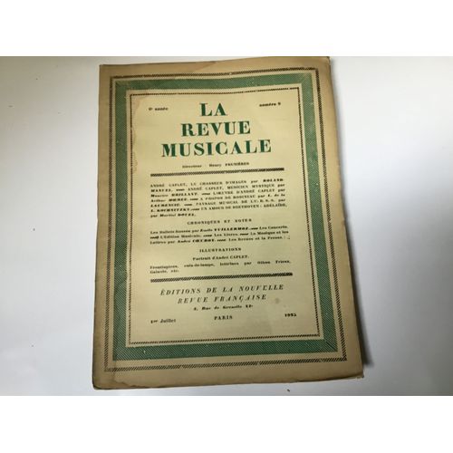 La Revue Musicale 6e Année N° 9 . 1er Juillet 1925.