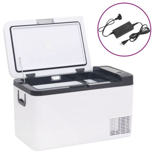 Vidaxl Glacière Avec Poignée Et Adaptateur Noir Et Blanc 25 L Pp Et Pe