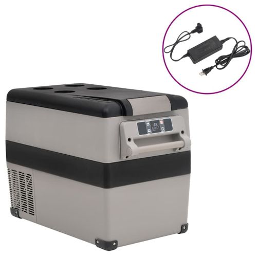 Vidaxl Glacière Avec Poignée Et Adaptateur Noir Et Gris 35 L Pp Et Pe