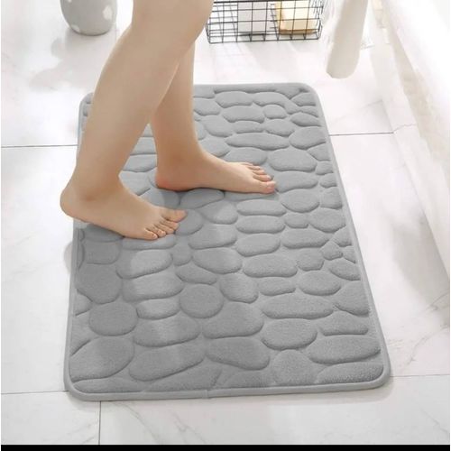 Petit tapis salle de bain carpet alfombra modern galet gris 60cm sur 40cm.Neuf. 
