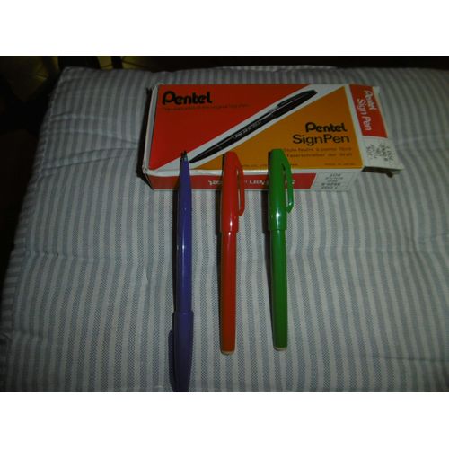 Stylo Feutre Sign Pen Pentel S520 Lot De 3 Couleur Assortie