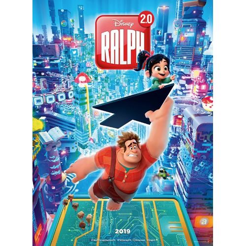 Ralph 2.0 / Walt Disney - Affiche Originale De Cinéma - Format 120x160 Cm - Un Film De Rich Moore, Phil Johnston Avec Les Voix John C. Reilly, Sarah Silverman, Gal Gadot , Les Mondes - Année 2019