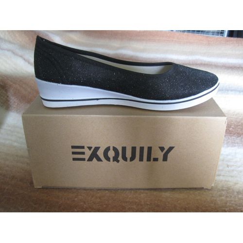 Chaussure En Toile Noir Brillanté Exquily - Pointure 40 (Petit...)