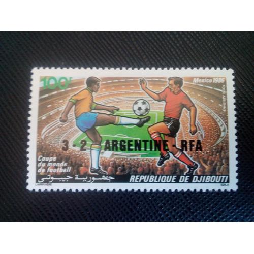 Timbre Djibouti Y T Pa 228 Coupe Du Monde De La Fifa Surchargée - Mexique 1986 ( 060507 )