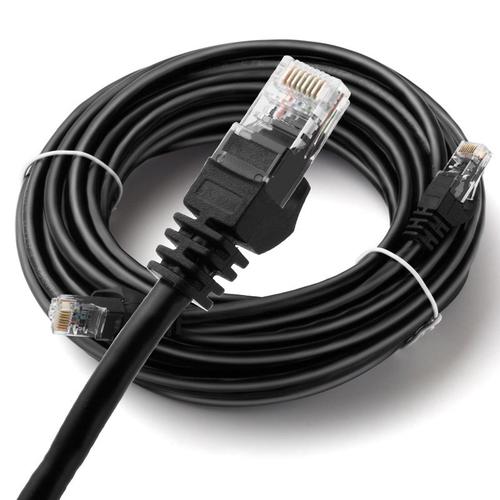 Cat6 Pass Through RJ45 Connecteurs réseau modulaires 1000 Mbps Câble Internet Réseau LAN Cordon pour câble Ethernet, Noir - 2 m