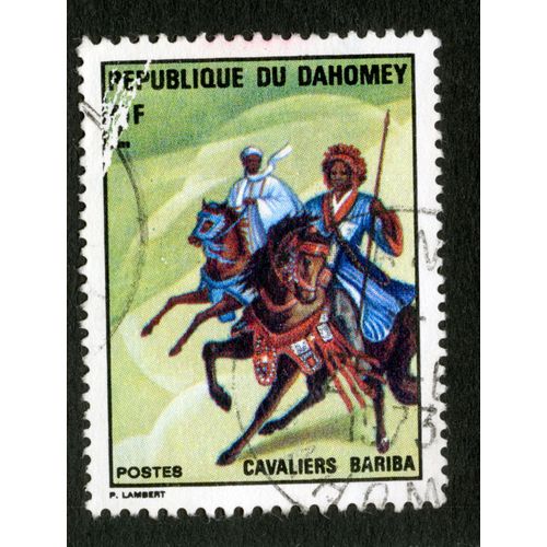 Timbre Oblitéré République Du Dahomay, Cavaliers Beriba, Postes