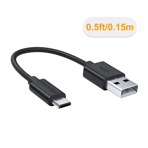 CableCreation Câble Micro USB Court USB vers Micro USB 24 AWG Câble de Chargeur Rapide pour USB Samsung TV Stick PS4 Power Bank Phone, CC0051- 0.15m