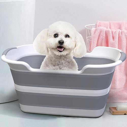 Baignoire pour chien et chat - Pliable - En plastique - Avec trou de  drainage - Baignoire portable pour animal domestique - Pour chien et chat -  Entretien G