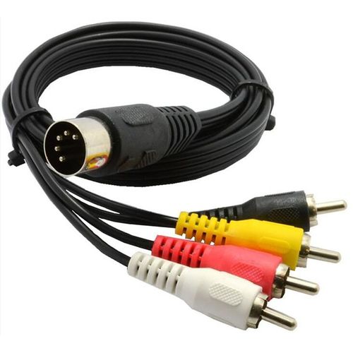 Fiche DIN mâle 5 broches vers 4 x prises RCA Phono mâles Câble audio 1,5 m, 1,5 m - Noir