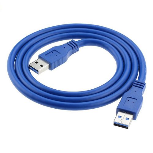 USB 3.0 Type A Câble d'extension USB mâle à mâle AM TO AM 30cm 50cm 1m 1.5m 3m 5m 4.8Gbps Prend en charge la transmission de données USB 3.0,1.5m- Bleu