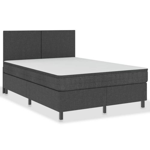 Sommier Tapissier Gris Tissu 140 X 200 Cm - Vidaxl