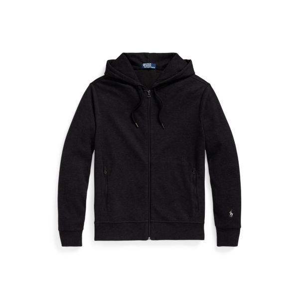 Sweat À Capuche En Maille Double Noir Polo Chiné