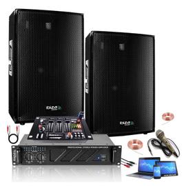 SKYTEC Kit DJ COMPLET Enceinte BLUETOOTH 500W, Ampli 2X250W ET TABLE DE  MIXAGE