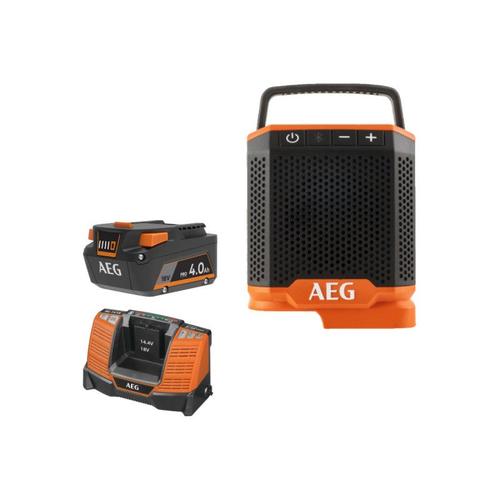 Pack AEG 18V - Radio bluetooth 30m - Batterie 4.0 Ah - Chargeur