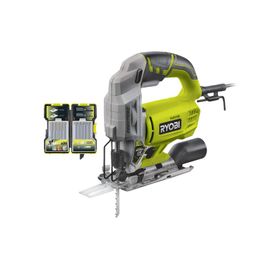Pack RYOBI Scie sauteuse électrique RJS750-G - 500W - 75mm - bois - coffret de 20 lames - bois - métal - 75-100mm - RAK20JB