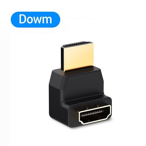 Vention Adaptateur HDMI 90 270 degrés à angle droit HDMI mâle vers HDMI femelle convertisseur de câble pour HDTV PS4 PS5 ordinateur portable 4K HDMI Extender, H380HDFA Noir-