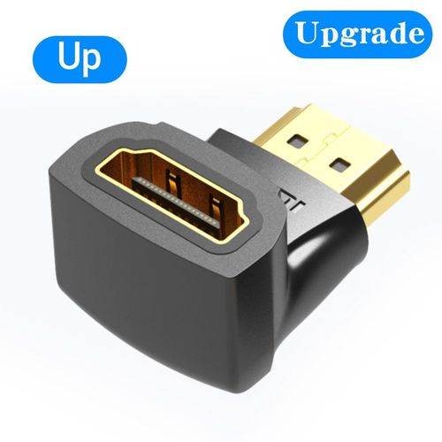 Vention Adaptateur HDMI 90 270 degrés à angle droit HDMI mâle vers HDMI femelle convertisseur de câble pour HDTV PS4 PS5 ordinateur portable 4K HDMI Extender, AIOB0 Noir-