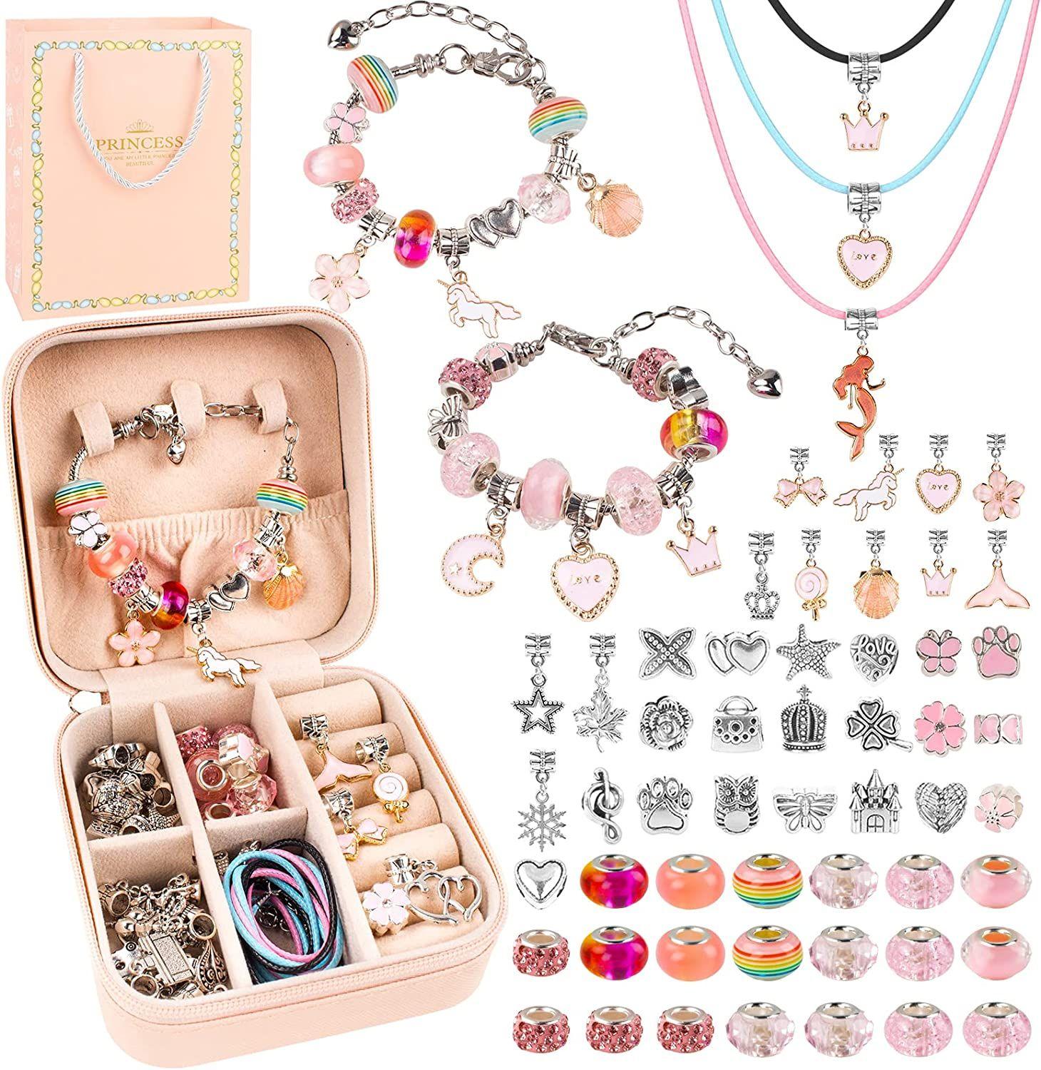 Mosodo-Coffret cadeau de bijoux de cheveux pour filles, collier pour  enfants, bracelet pour petites filles