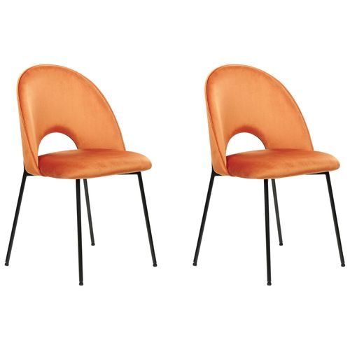 Chaise De Salle À Manger Set De 2 Velours Orange Covelo