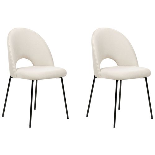 Lot De 2 Chaises De Salle À Manger En Velours Beige Covelo
