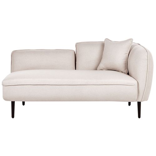Méridienne Angle Droit Tissu Bouclé Beige Clair Chevannes