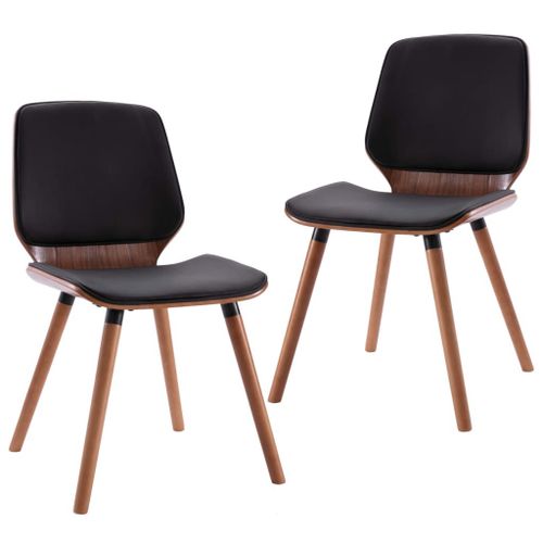 Chaises De Salle À Manger 2 Pcs Noir Similicuir - Vidaxl