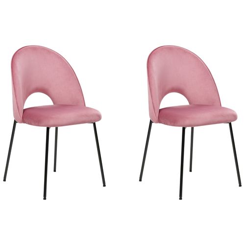 Velours Chaise De Salle À Manger Set De 2 Rose Covelo