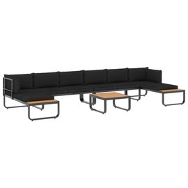 Canapés D'angle De Jardin 5 Pcs Et Coussins Aluminium Et Wpc