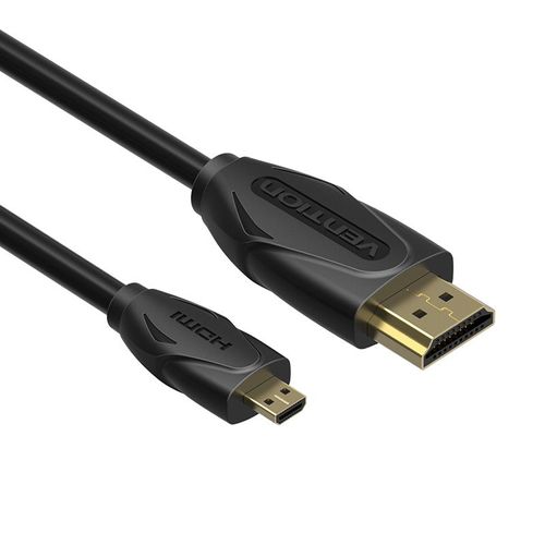 Vention Câble Micro HDMI vers HDMI Plaqué Or HDMI 2.0V 3D 1m 1.5m 2m Adaptateur de Câble HDMI Haute Qualité pour Tablette HDTV Caméra Nouveau, Noir VAA-D03- 2m