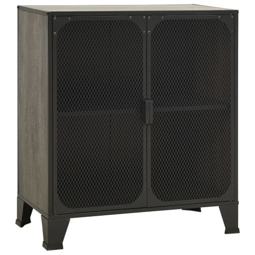 Vidaxl Armoire De Rangement Gris 72x36x82 Cm Métal Et Mdf
