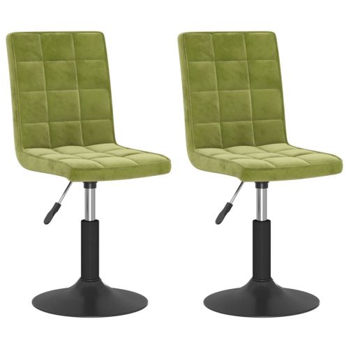 Vidaxl Chaises Pivotantes De Salle À Manger 2 Pcs Vert Clair Velours