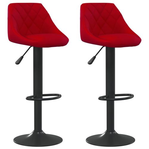Vidaxl Tabourets De Bar 2 Pcs Rouge Bordeaux Velours