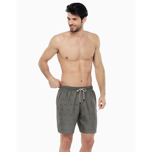 Short De Bain Long Gris À Imprimé Voiture