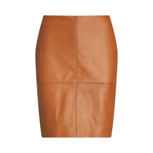Jupe Crayon En Agneau Cuir Cuoio