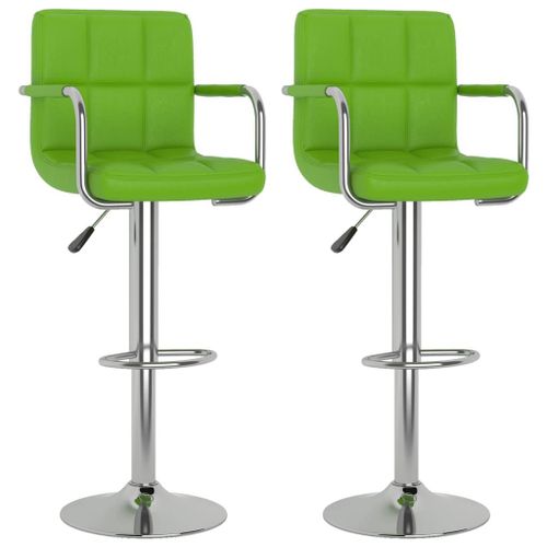 Vidaxl Tabourets De Bar 2 Pcs Vert Similicuir