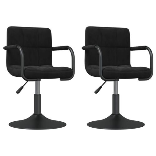 Vidaxl Chaises Pivotantes De Salle À Manger 2 Pcs Noir Velours