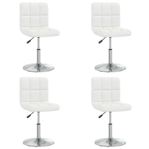 Vidaxl Chaises De Salle À Manger 4 Pcs Blanc Similicuir