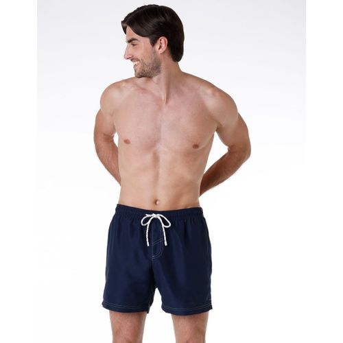 Short De Bain En Toile, Bleu Marine
