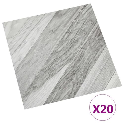 Vidaxl Planches De Plancher Autoadhésives 20 Pcs Pvc 1,86 M² Gris Rayé