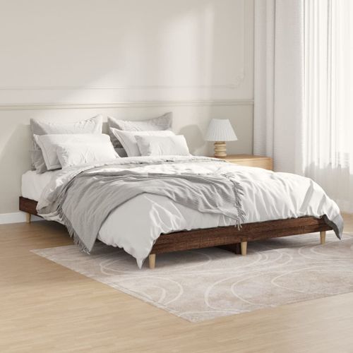 Vidaxl Cadre De Lit Sans Matelas Chêne Marron 140x190 Cm