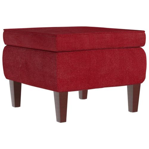 Vidaxl Tabouret Avec Pieds En Bois Rouge Bordeaux Velours
